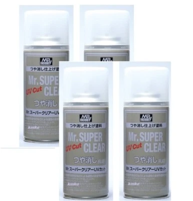 GUNZE MR. HOBBY 4x Mr.Hobby B 523 Mr.Superclear UVCutFlat Lichtechtspray 680ml