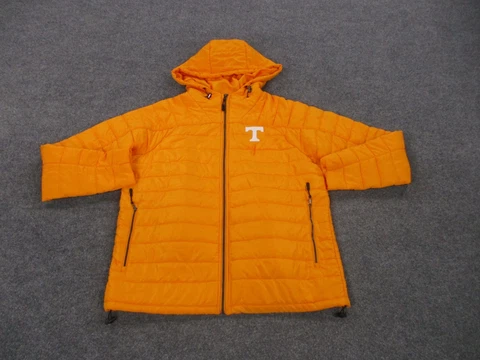 Tennessee Vols Jacket Adult L Orange Puffer Quilted Colosseum Logo Football Mens Cover