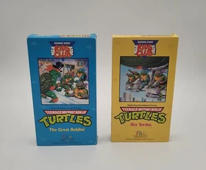 Burger King Kids Club Teenage Mutant Ninja Turtles VHS Lot Of 2 Tested Works - Picture 1 of 7
