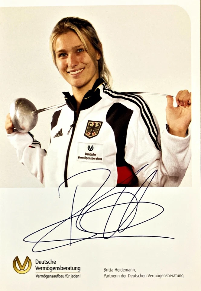Autogramm Britta HEIDEMANN Dechtenfechterin Olympiasiegerin WM 24-1 xyz - Bild 1 von 1