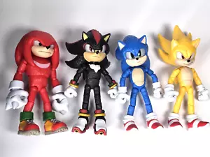 Lote de figuras de acción de la película Jakks Sonic 3 - Sonic, Super Sonic, Shadow & Knuckles - Imagen 1 de 5