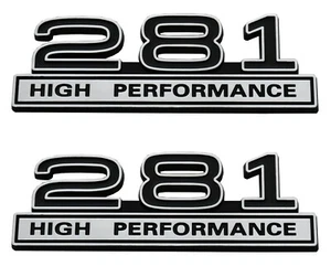 2pcs 281 4.6L V8 High Performance Engine Emblems Badge 3D Decals Chrome - Picture 1 of 5