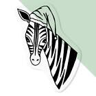 'Zebra With A Hat' Clear Decal Stickers (DC004384)