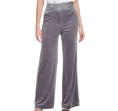 Calvin Klein широкие брюки женщин размер 6 Серебряный серый мягкий бархат эластичной новый - Изображение 1 из 4