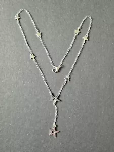 WHOLESALE 925 STERLING SILVER FILLED 19" NECKLACE,STAR PENDANTS & FREE GIFTBOX - Picture 1 of 11
