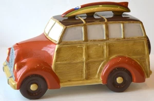 Clay Art Woody Wagon Surfbrett Surfen Auto Keksdose handbemalt - Bild 1 von 7