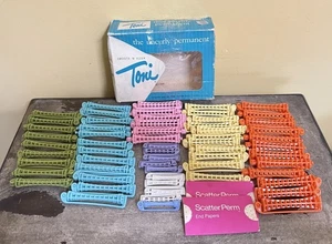 Toni UNCURLY Smooth N Sleek Perm Rods Groovy Movie Prop 60 Rods Box And Papers - Picture 1 of 11