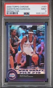 2000 Topps Chrome Quentin Richardson 167 Refractor Rookie RC PSA 9 Mint - Picture 1 of 3