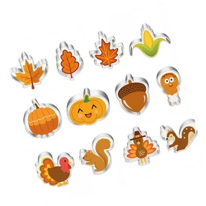12 Stück Herbst Erntedank Ausstecher Set Edelstahl Herbst Blätter Plätzchen... - Bild 1 von 6
