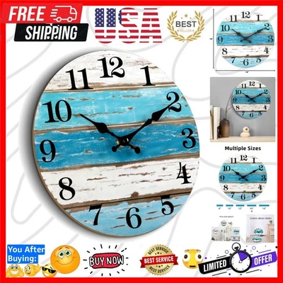 Reloj de pared náutico de 14 pulgadas fácil de leer - alimentado por batería, funcionamiento silencioso Foto 1 de 4