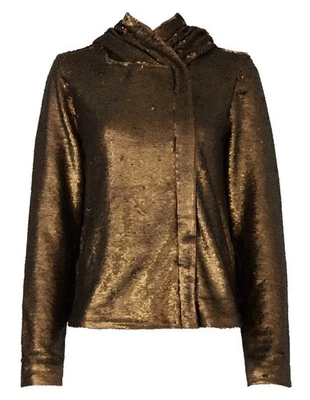 Куртка с капюшоном Free People S Terra Cotta с блестками бронзовое золотое мерцание гламурный блеск - Изображение 1 из 4