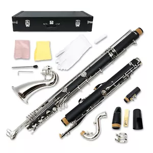 Yinfente Bass Clarinet Low C Clarinet pro Level Easy blowing Nickel Plated keys - Picture 1 of 11