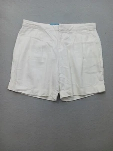 Old Navy Women Linen Blend Chino Shorts 8 White Mid Rise Summer Casual - Picture 1 of 12