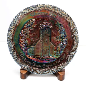 Fenton Sammler 8" Teller. Little Brown Kirche im Tal, Bradford Iowa. 1970 - Bild 1 von 7