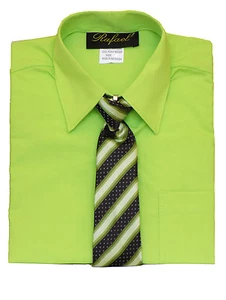 BOYS RECITAL, PARTY,WEDDING LONG SLEEVE DRESS SHIRT w/ TIE, SZ: 2T to 20 - Picture 1 of 8