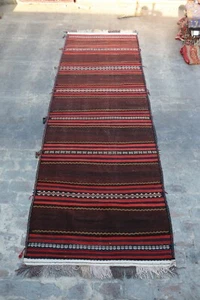 Vintage Afghan Handmade Tribal Adraskan Kilim Rug 13 x 4'7 Ft - Picture 1 of 8