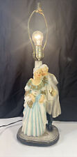 Vintage 1950s Chalkware George & Martha Washington? Colonial Couple Lamp-Works!