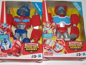 2 - TRANSFORMERS MEGA MIGHTIES : RESCUE BOTS ACADEMY- BUMBLEBEE / CHASE FIGURES - Picture 1 of 2