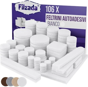 ® 106 Feltrini per Sedie Rotondi I Quadrati - BIANCO - Filtrini Sotto La Sedia - - Foto 1 di 6