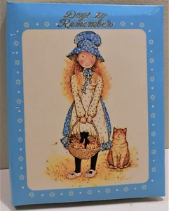 Vintage Diary NOS HOLLY HOBBIE DIARY 4 1/4" x 5 1/4" Blue With Bonnet Girl & Cat - Picture 1 of 6