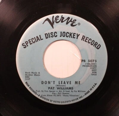 Jazz 45 Pat Williams - Don'T Leave Me / A Whiter Shade Of Pale On Verve - Изображение 1 из 2