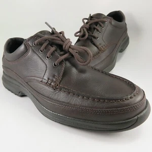 Oxford informales Rockport RIDGEFIELD con cordones para hombre talla 9W cuero texturizado marrón - Imagen 1 de 9