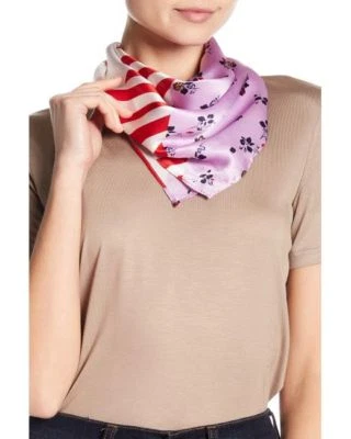 Bufanda a rayas de seda con estampado halógeno $35 nueva Foto 1 de 2