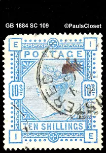 GB 1884 SC 109 QUEEN VICTORIA ULTRA 10/- UNG WM 31 F/VF - Bild 1 von 2