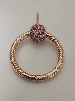 AUTHENTIC PANDORA MOMENTS SMALL O PAVE PENDANT CHARM #389097C01 - Image 1 of 4