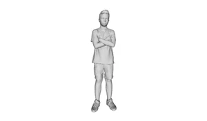 Printle C Kid 011--Boy Child Arms Crossed T Shirt Figure for Dioramas Train Sets - Picture 1 of 11