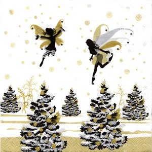 PAPIERHANDTÜCHER ELFEN FEEN TANNEN. PAPIERSERVIETTEN ELFEN FEEN TANNENBÄUME - Bild 1 von 1