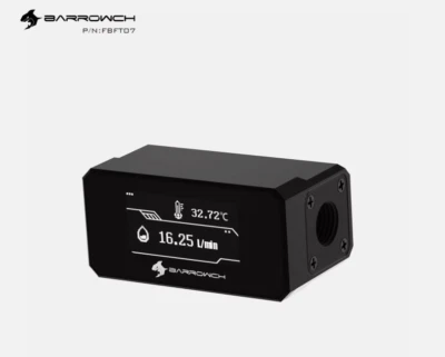 BarrowCH Digital OLED Display Flow and Temperature Sensor - Black  (FBFT07) - Image 1 of 4