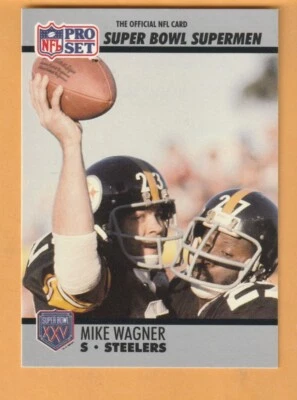 Mike Wagner Pittsburgh Steelers 1990 Pro Set Super Bowl 160 #114 Mundelein IL - Image 1 of 2