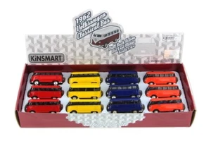 12PC BOX: 2.5" Kinsmart 1962 VW Volkswagen Bus Diecast Model Toy Car 1:64 - Picture 1 of 6