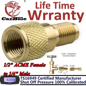 A/C Can Adapter 1/4" Male to 1/2" ACME Valve Can Tap Female Charging Hose Vacuum - Picture 1 of 13