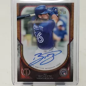 Topps Tribute Bo Bichette Rookie 2020 automático RC SSP/10 Red Blue Jays - Imagen 1 de 2