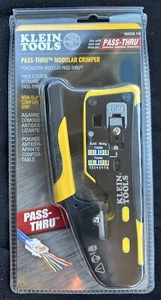 Klein Tools VDV226-110 Pass Thru RJ45 Racheting Compact Crimp Tool, Yellow/Bla - Picture 1 of 2