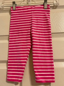 Mini Boden Pink & White Striped Cropped Leggings Girls Capri Pants Size 4/5 - Picture 1 of 1