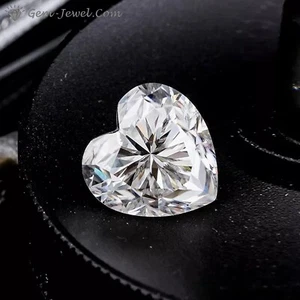 Lovely 9 X 9 MM 2.50 Carat Full White Heart Shape Cut Loose Moissanite 4 Ring - Picture 1 of 10