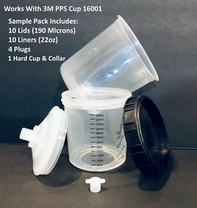 22 oz Disposable Paint Cup 190 Micron (Compare to 3M PPS 16000 ) 10 Pack + Cup - Picture 1 of 6