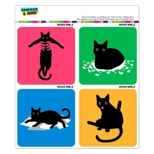 Black Cat Fun Kühlschrank Spind KFZ Auto Vinyl Magnet Set - Bild 1 von 3