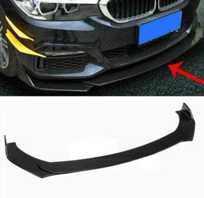 4pcs Universal Car Front Bumper Lip Chin Spoiler Splitter Body Guard Gloss Black - Image 1 of 4