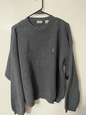 Sudadera IZOD Para Hombres XL Gris Tejida Manga Larga Cuello Redondo Pullover Defecto Foto 1 de 4
