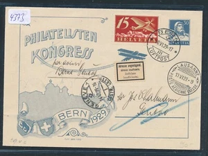 4373) Schweiz, AdAA FF Bern - Lausanne 10.6.29 , 30Rp PU Phila-Kongress - Picture 1 of 2