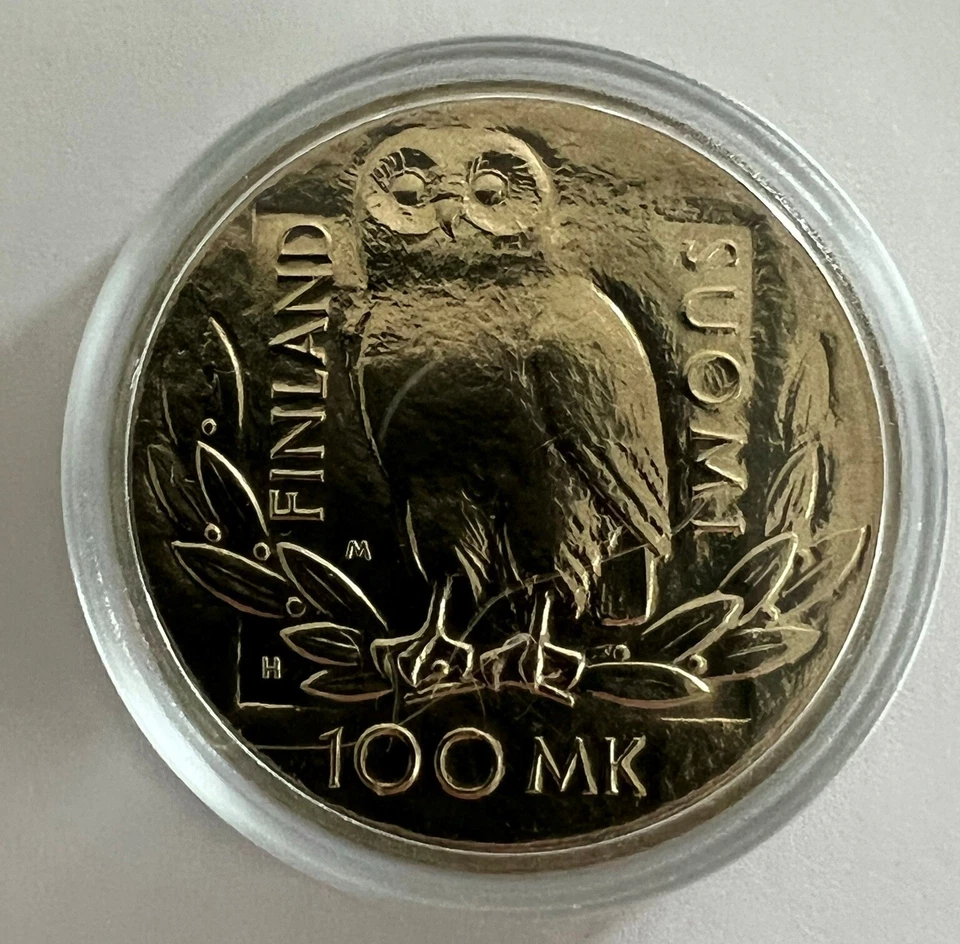 1990 FINLAND,  100 Markkaa --  University of Helsinki---  KM #68 , UNC, Silver - Image 1 of 2