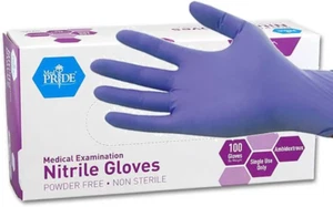 Medpride Guanti da Esame in Nitrile Senza Polvere, Blu Iris, Medium, Scatola/100 - Foto 1 di 12