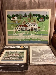 Vintage Dimensions Crewel Embroidery Charles Wysocki Partially Complete 1266 Kit - Picture 1 of 11