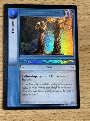 Lord Of The Rings LOTR TCG Card Elf-Song FOIL 1C39 LP - Image 1 of 3