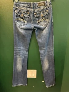 Miss Me Easy Boot Jeans JE1049EL Embellished Womens Sz 26 29x30 - Picture 1 of 6