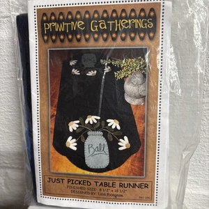 Primitive Gatherings Wool Appliqué Kit JUST PICKED TABLE RUNNER Lisa Bongean - Picture 1 of 4